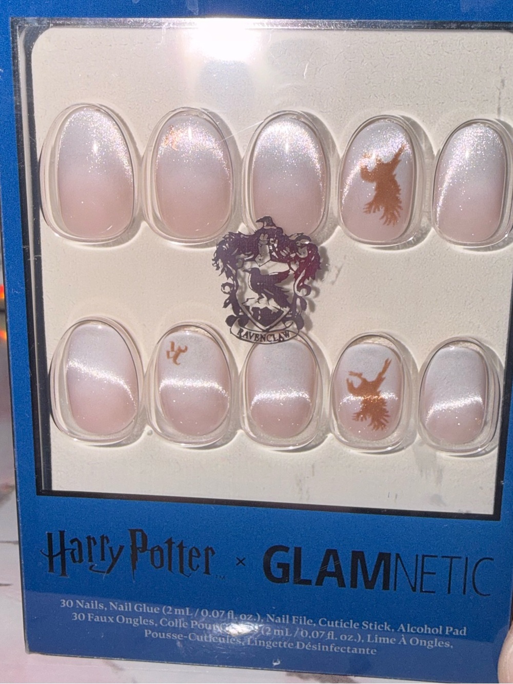 Glamnetic x Harry Potter Pearl Pink Ravenclaw Accent Press-On Nails
